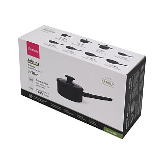 Ковш Fissman 16x8 см/1,45 л ADELINA со стеклянной крышкой алюминий с антипригарным покрытием (14626) Ковш Fissman 16x8 см/1,45 л ADELINA со стеклянной крышкой алюминий с антипригарным покрытием (14626)