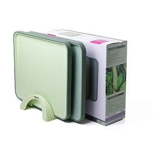 Набір з 2-х обробних дощок Fissman 38х28 на підставці, колір Зелений пластик, ТПР (8058)