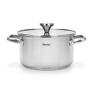 Кастрюля Fissman MASTER CHEF 20x11 см/3,1 л со стеклянной крышкой нержавеющая сталь (15096)