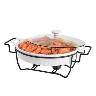 Марміт овальний Fissman 31x25,5x6,5 см / 2,1 л фарфор (14160)