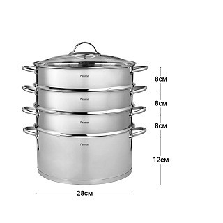 Каструля для варіння мантів Fissman BARAKAT 28x12см з 3 знімними дисками 28x8 cm (5108) Каструля для варіння мантів Fissman BARAKAT 28x12см з 3 знімними дисками 28x8 cm (5108)
