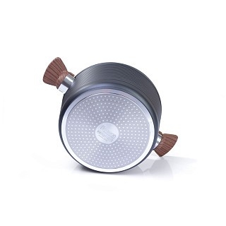 Кастрюля со стеклянной крышкой Fissman DIAMOND GREY 24x12 см на 4,5 л (4304)