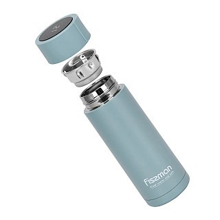 Термос Fissman 390 мл цвет голубой нержавеющая сталь (9867)