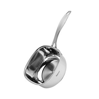 Ківш Fissman EXCLUSIVE PRO 16x8 см / 1,5 л зі скляною кришкою нержавіюча сталь (5540)