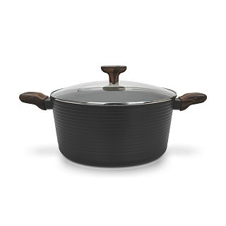 Кастрюля Fissman 28x13,5 см/7,1 л CUISINE со стеклянной крышкой алюминий с антипригарным покрытием (14594)