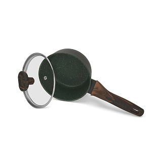 Ківш Fissman 16x7,5 см / 1,3 л CUISINE зі скляною кришкою алюміній з антипригарним покриттям (14591) Ківш Fissman 16x7,5 см / 1,3 л CUISINE зі скляною кришкою алюміній з антипригарним покриттям (14591)