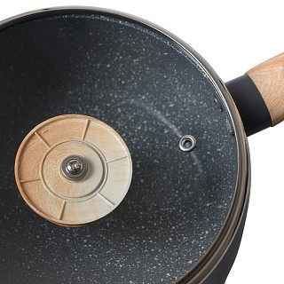 Ковш Fissman LANA 18x9,0 см 2,3 л со стеклянной крышкой алюминий с антипригарным покрытием (14497)