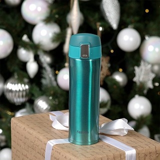 Термос-кухоль Fissman 450 мл голубий (9624)