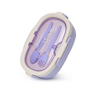 Ланч-бокс Fissman з троьома відділенням 21,5х14,5х7 см 850 мл, колір фіолетовий пластик (16753)