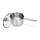 Ківш Fissman MASTER CHEF 18х10 см / 2,3 л зі скляною кришкою нержавіюча сталь (15095)