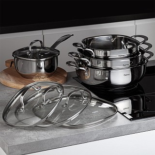 Кастрюля Fissman EXCLUSIVE PRO 24x12 см/5,3 л со стеклянной крышкой нержавеющая сталь (5542)