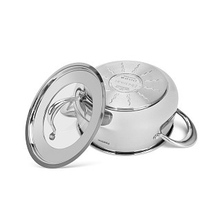 Кастрюля Fissman ABSOLUTE PRO 24x12 см/5,6 л со стеклянной крышкой нержавеющая сталь (5547)