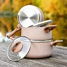 Набір посуду Fissman LATTE 6 предметів зі скляними кришками (4952)