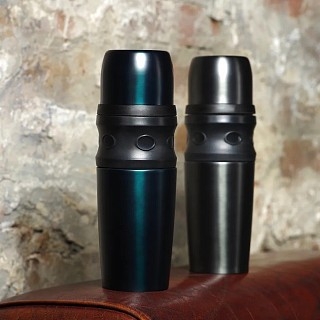 Термокружка Fissman 480 мл черная нержавеющая сталь (9825)