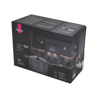 Каструля Fissman 24x12 см / 4,7 л TITANIUM PRO зі скляною кришкою литий алюміній з антипригарним покриттям (14585) Каструля Fissman 24x12 см / 4,7 л TITANIUM PRO зі скляною кришкою литий алюміній з антипригарним покриттям (14585)