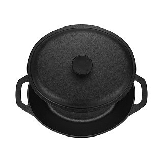 Утятниця Fissman 33x26 см / 6 л з кришкою чавун (4031)