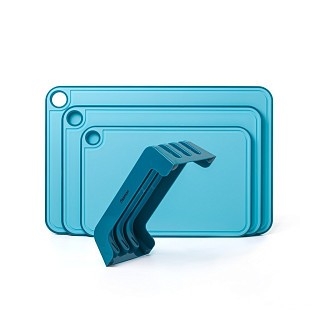 Набор из 3-х разделочных досок Fissman 41х28, 36х24, 31х20, цвет СИНИЙ пластик, ТПР (8055)