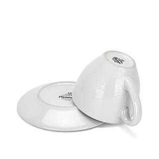 Кружка Fissman CELINE 220 мл с блюдцем, цвет лазурная керамика (6228)