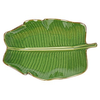 Блюдо Fissman глубокое GREEN 35x24x6 см керамика (6195)