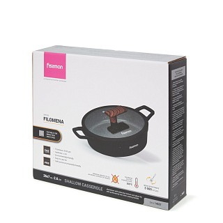 Сотейник Fissman зі скляною кришкою FILOMENA 26x7 см 2,6 л зі скляной кришкою алюміній з антипригарним покриттям (14537)