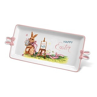 Блюдо прямокутне Fissman HAPPY EASTER 35,5х14 см доломіт (0436)