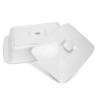 Форма для запекания Fissman прямоугольная с крышкой PARMIGIANO 335х215х72 см/21 л фарфор (13706)