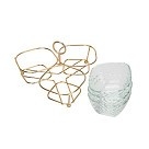 Мінажниця Fissman 22x22x13 см на металевій підставці 3 секції по 280 мл скло (16394)