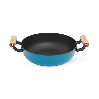 Сотейник Fissman SEAGREEN 28x8 см/4 л со стеклянной крышкой эмалированный чугун с антипр. покр. (4023)
