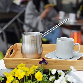 Турка для варки кофе Fissman 8x9 см / 550 мл с индукционным дном (3310) Турка для варки кофе Fissman 8x9 см / 550 мл с индукционным дном (3310)