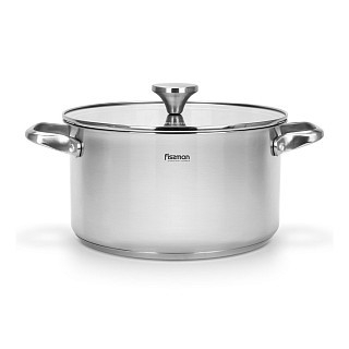 Каструля Fissman MASTER CHEF 24x13 см / 5,4 л зі скляною кришкою нержавіюча сталь (15097)