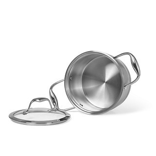 Кастрюля со стеклянной крышкой Fissman MIRANDA 16x9 см на 1,9 л (5151) Кастрюля со стеклянной крышкой Fissman MIRANDA 16x9 см на 1,9 л (5151)