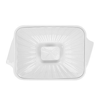 Прямоугольная форма для запекания Fissman 25х19х13 см / 1,6 л с крышкой фарфор цена за шт (14173)