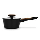 Ківш Fissman FEORELLA 16x8,5 см 1,45 л зі скляною кришкою алюміній з антипригарним покриттям (14510)