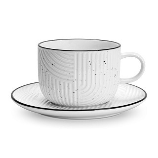 Чашка Fissman ART DECO 250 мл с блюдцем фарфора (13549)