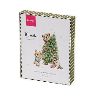 Блюдо Fissman MIRACLE у формі ялинки 21,5 см фарфор (16019)