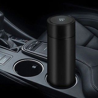 Термос Fissman 390 мл колір чорний нержавіюча сталь (9866)