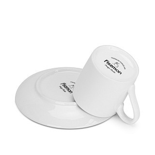 Набор Fissman из 2-х кружек FLOREE 100 мл с блюдцем фарфора (3670)