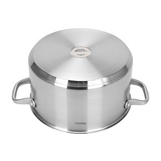 Каструля Fissman MASTER CHEF 24x13 см / 5,4 л зі скляною кришкою нержавіюча сталь (15097)