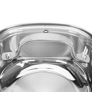 Ковш Fissman EXCLUSIVE PRO 16x8 см/1,5 л со стеклянной крышкой нержавеющая сталь (5540)