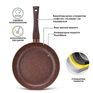 Сковорідка глибока для смаження Fissman MOSSES STONE 26x 7 см (14699)