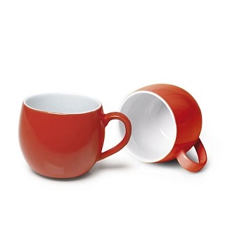 Комплект з двох кухлів Fissman 320 мл кераміка помаранчевий (9522)