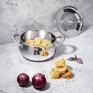 Кастрюля Fissman ABSOLUTE PRO 20x10 см/3,2 л со стеклянной крышкой нержавеющая сталь (5546)