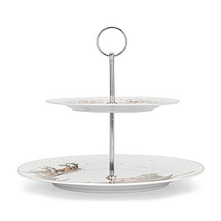 Фруктиница Fissman CHRISTMAS 2-ярусная 19-27 см фарфор (14010)