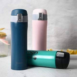 Термос-кухоль Fissman 450 мл зелений нержавіюча сталь (9878)