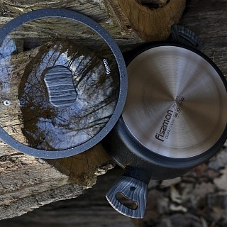 Кастрюля со стеклянной крышкой Fissman CHARM STONE 24x10,9 см на 4,7 л (5026)