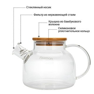 Заварочный чайник Fissman 800 мл со стальным фильтром (6536) Заварочный чайник Fissman 800 мл со стальным фильтром (6536)