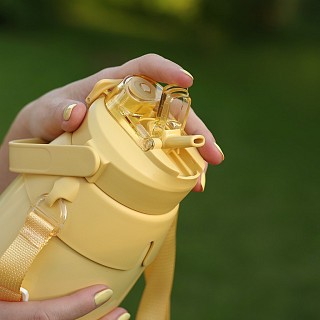 Термос Fissman 800 мл, цвет ЖЕЛТЫЙ нержавеющая сталь (9865)