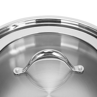 Сотейник Fissman ABSOLUTE PRO 26x7,5 см / 3,9 л зі скляною кришкою нержавіюча сталь (5548)