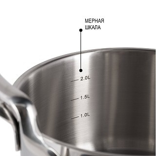 Каструля Fissman FABIA 18x10,5 см 2,5 л зі скляною кришкою нержавіюча сталь (5265)