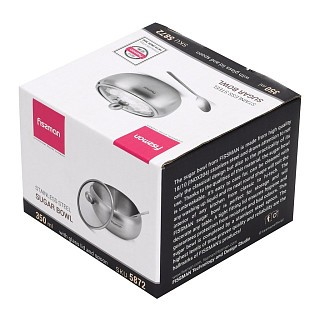 Сахарница 350 мл Fissman со стеклянной крышкой и ложкой нержавеющая сталь (5872)